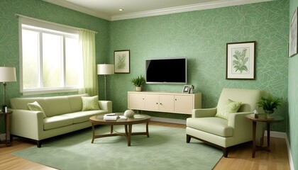 Photo interior modern design room 3d illustration;