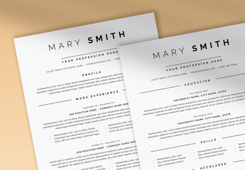 Black & White Resume Layout
