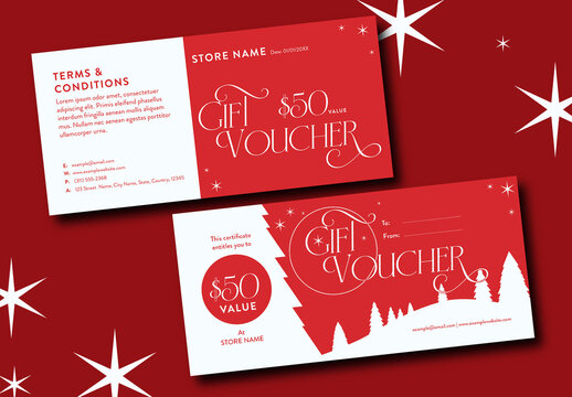 Red Christmas Gift Certificate