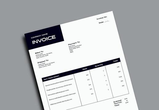 Black & White Minimal Invoice