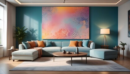 Photo interior modern design room 3d illustration;