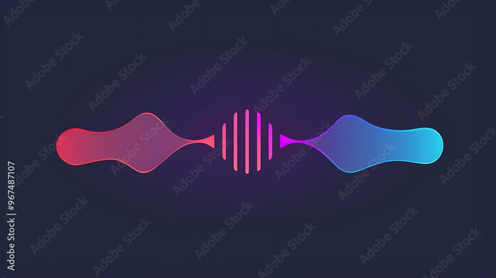 Wall mural Abstract Sound Wave Illustration with Gradient Colors