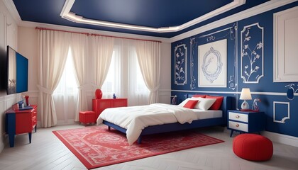 Photo interior modern design room 3d illustration;