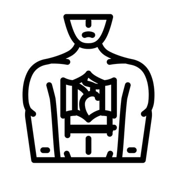 sternotomy surgery line icon vector. sternotomy surgery sign. isolated contour symbol black illustration