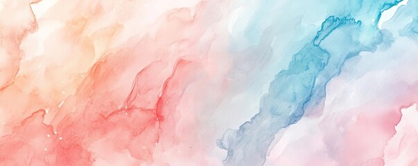 Fototapeta premium A beautiful watercolor background blending soft hues of pink and blue, perfect for creative projects or artistic applications.