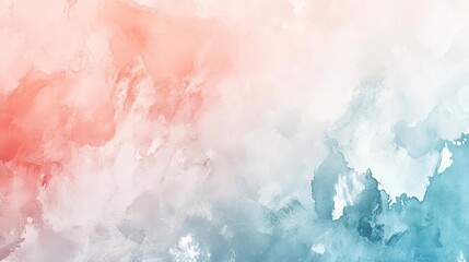 Obraz premium A soft, abstract watercolor background blending pastel colors of coral and blue, creating a serene and calming atmosphere.