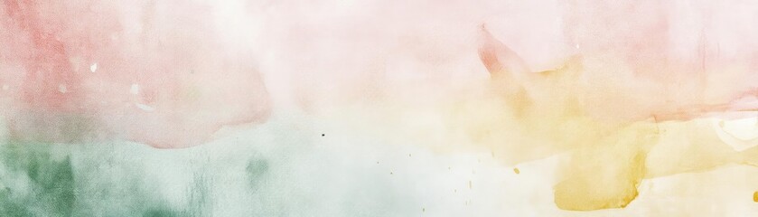 Fototapeta premium A soft watercolor texture showcasing gentle hues of pink, yellow, and green, perfect for backgrounds and design projects.