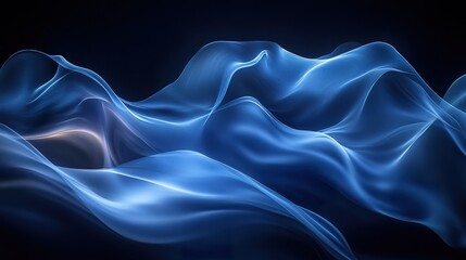 Obraz premium abstract flowing waves with elegant curves and soft transitions isolated on a dark background