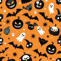 Halloween Seamless Pattern Vector Design