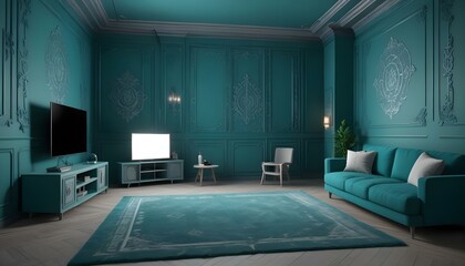 Photo interior modern design room 3d illustration;