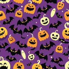 Halloween Seamless Pattern Vector Design