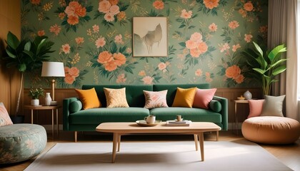 Photo interior modern design room 3d illustration;