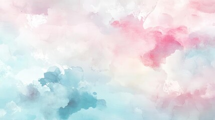Soft pastel clouds blending in shades of pink, blue, and white, creating a dreamy and serene atmosphere.