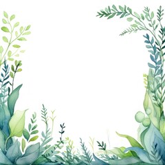 Aquatic Frame Background Illustration with Empty Space for Design. Serene Underwater Scene with Lush Seaweed