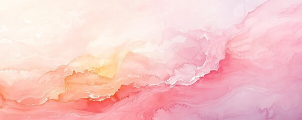 Fototapeta premium A beautiful abstract watercolor background featuring soft pink and peach hues, perfect for invitations and artistic projects.