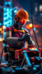 Futuristic Construction Worker Robot