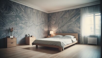 Photo interior modern design room 3d illustration;