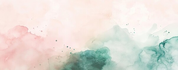 Obraz premium A beautiful abstract watercolor background with soft pink and green hues blending seamlessly for creative projects.
