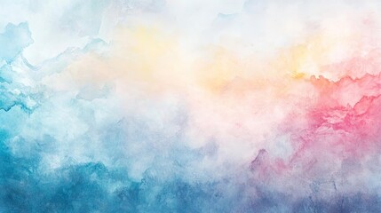 A beautiful abstract watercolor background featuring soft hues of blue, pink, and yellow, perfect for artistic designs and projects.