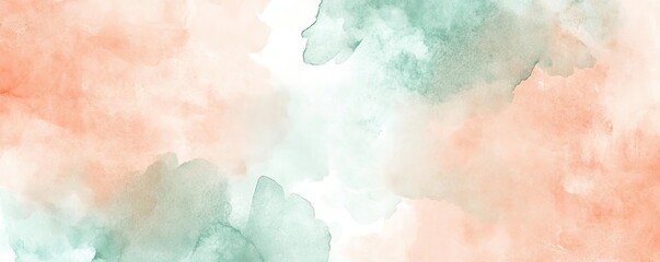 Fototapeta premium A soft watercolor background featuring gentle pink and green hues, perfect for presentations and creative projects.