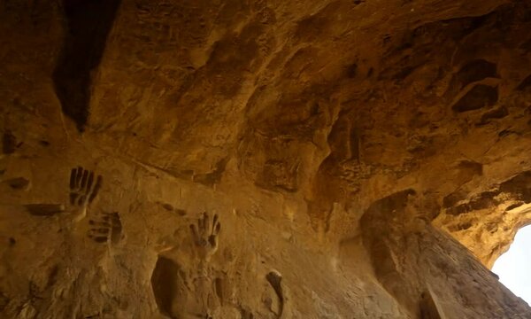 Ancient Handprints in a Cave