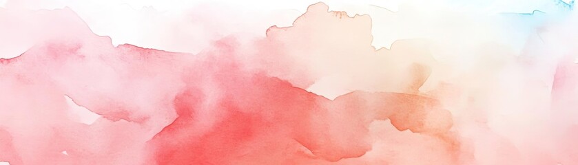 Fototapeta premium A soft and beautiful watercolor texture with gentle pink and blue hues, perfect for backgrounds and artistic projects.