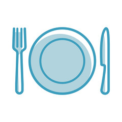 Fork, Knife and Dish icon template