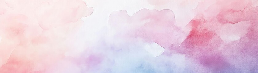 Fototapeta premium Soft watercolor background in pastel hues of pink and blue, perfect for creating serene and calming designs.