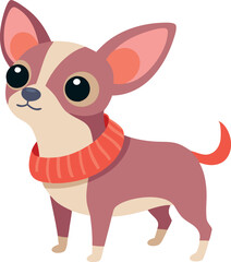 Obraz premium A cute little dog wearing a red sweater. The dog is looking up at the camera with a smile on its face