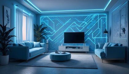 Photo interior modern design room 3d illustration;