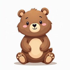 Obraz premium Cute Brown Teddy Bear Illustration with Adorable Facial Expression