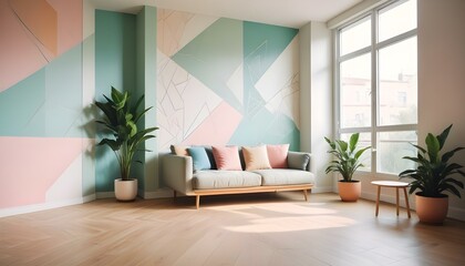 Photo interior modern design room 3d illustration;