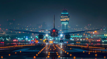 Fototapeta premium a plane is about to take off