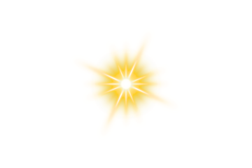 Gold glow light effect isolated on transparent background. Sparkle starlight effect. Sun. Golden lens flare lights. Glowing star light burst. Lighting effects of flash. PNG, Design elements