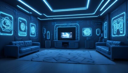 Photo interior modern design room 3d illustration;