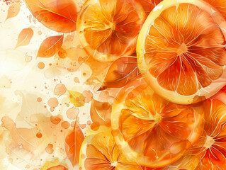 fresh Orange fruits on background