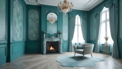 Photo interior modern design room 3d illustration;