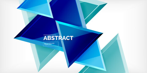Abstract background - colorful triangles with 3d effect. Vector Illustration For Wallpaper, Banner, Background, Card, Book Illustration, landing page