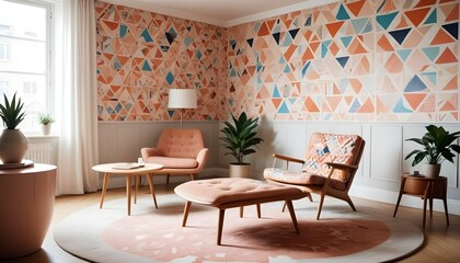 Photo interior modern design room 3d illustration;