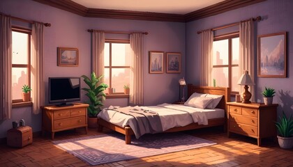 Photo interior modern design room 3d illustration;