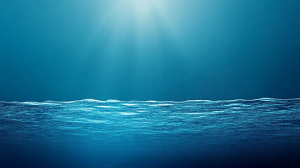 Underwater scene with sunlight and rising bubbles