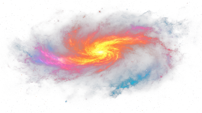 Stunning Spiral Galaxy Surrounded by Cosmic Dust on transparent