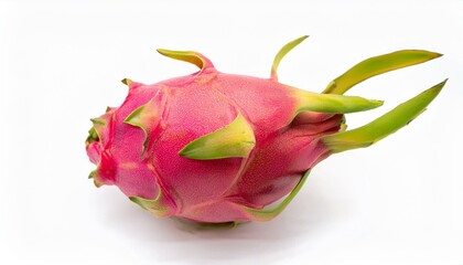 One dragon fruit isolated on white background. ai generated