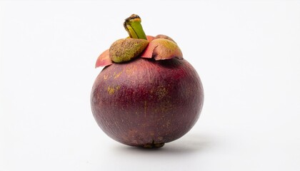 Mangosteen with cut in half isolated on white background. ai generated