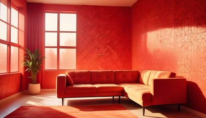 Photo interior modern design room 3d illustration;