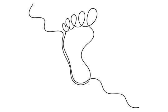 recommend clip art: Continuous single line of foot sole drawing outline vector art illustration
                    