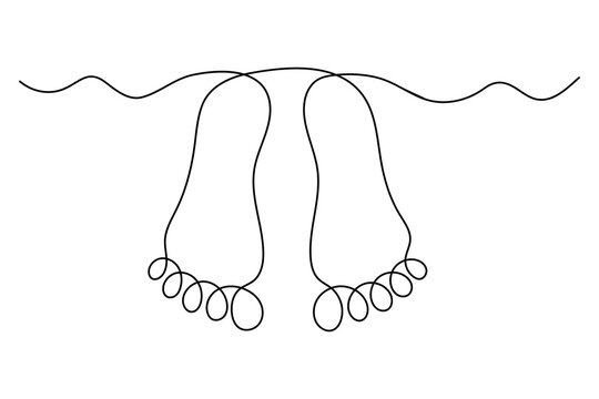 recommend clip art: Continuous single line of foot sole drawing outline vector art illustration
                    