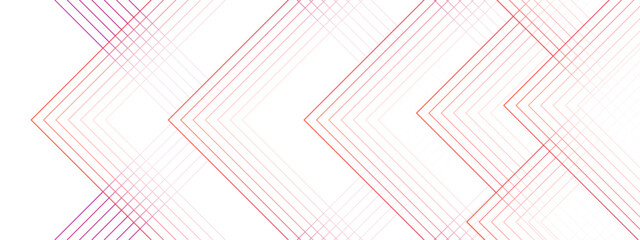Modern abstract red background with glowing geometric connection lines. Red and white futuristic architecture blueprint concept. Modern shiny colorful rounded square lines pattern