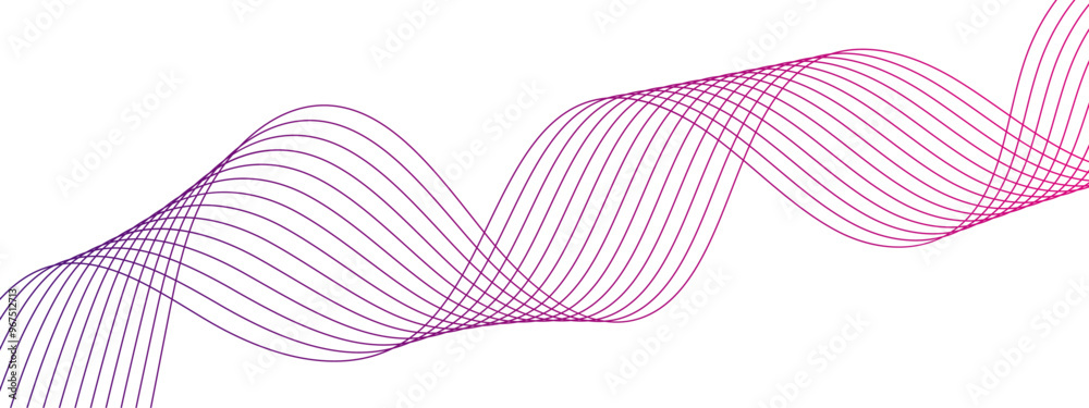 Poster Abstract futuristic blend Curved wavy technology lines.  Curved wavy line, smooth stripes. Modern stream wave background and Sound waves technology curve flow wave lines.
