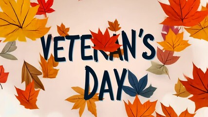 Vibrant Autumn Leaves Celebrate Veterans Day With Colorful Message Generative AI